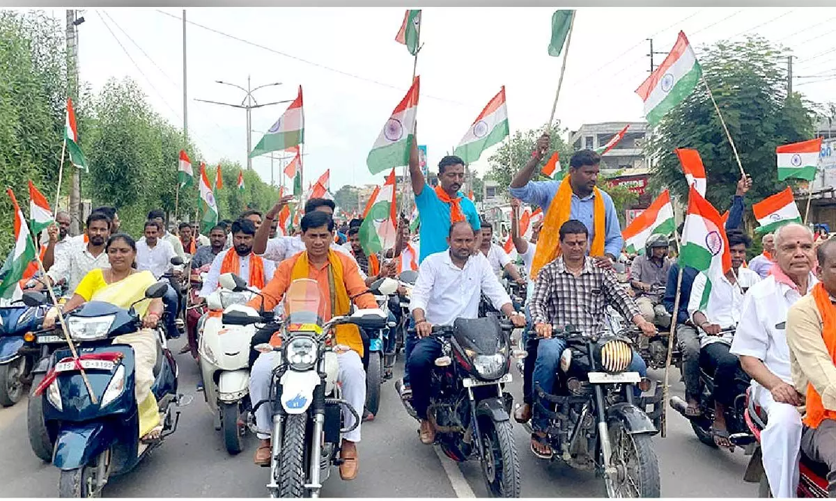 BJP Yuva Morcha Hosts Motorcycle Rally