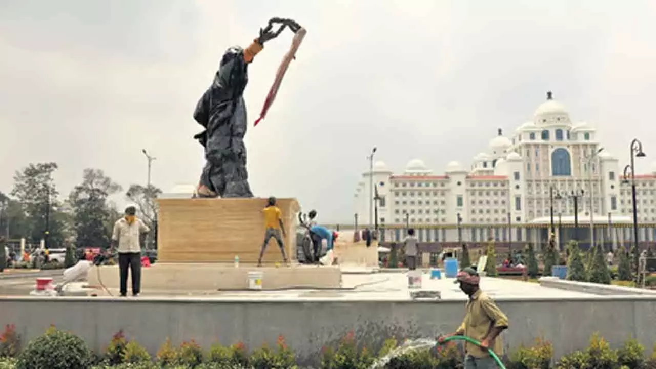 BRS Opposes Installation of Rajiv's Statue Near Telangana Secretariat