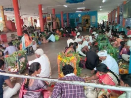 Devotees Perform Satyanarayana Swami Vratams at Palem Venkateswara Swamy Temple