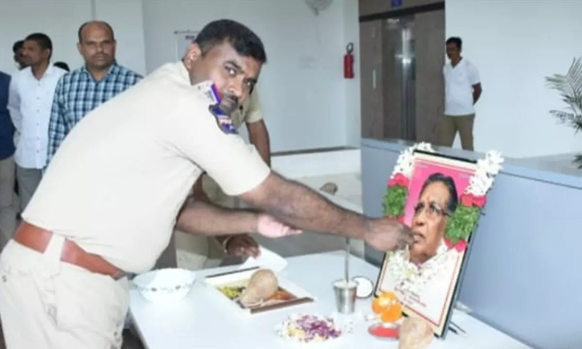 District Police Officials Celebrate Prof. Kothapalli Jayashankar's Birth Anniversary