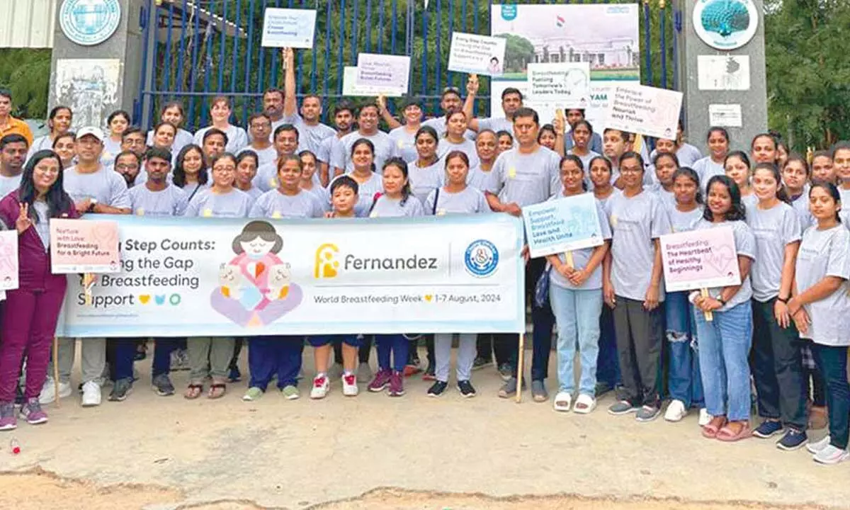 Hyderabad Hosts Walkathon at KBR Park in Honor of Breastfeeding Week