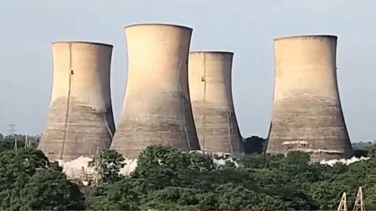 KTPS Cooling Towers Demolished in Kothagudem