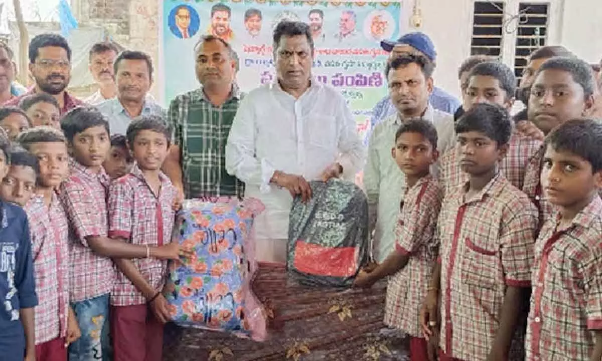 MLA Adluri Laxman Provides Mattresses to Students