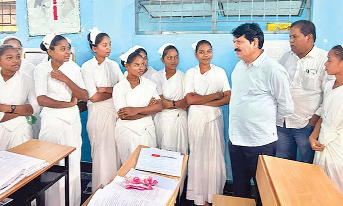 MLA Venkat Rao Conducts Inspection at MPHW Training School