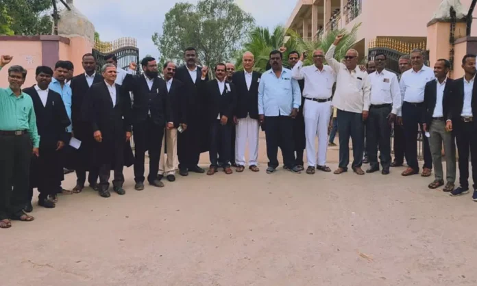 Nagar Kurnool Lawyers Strike in Solidarity with Attacked Janagam Colleagues