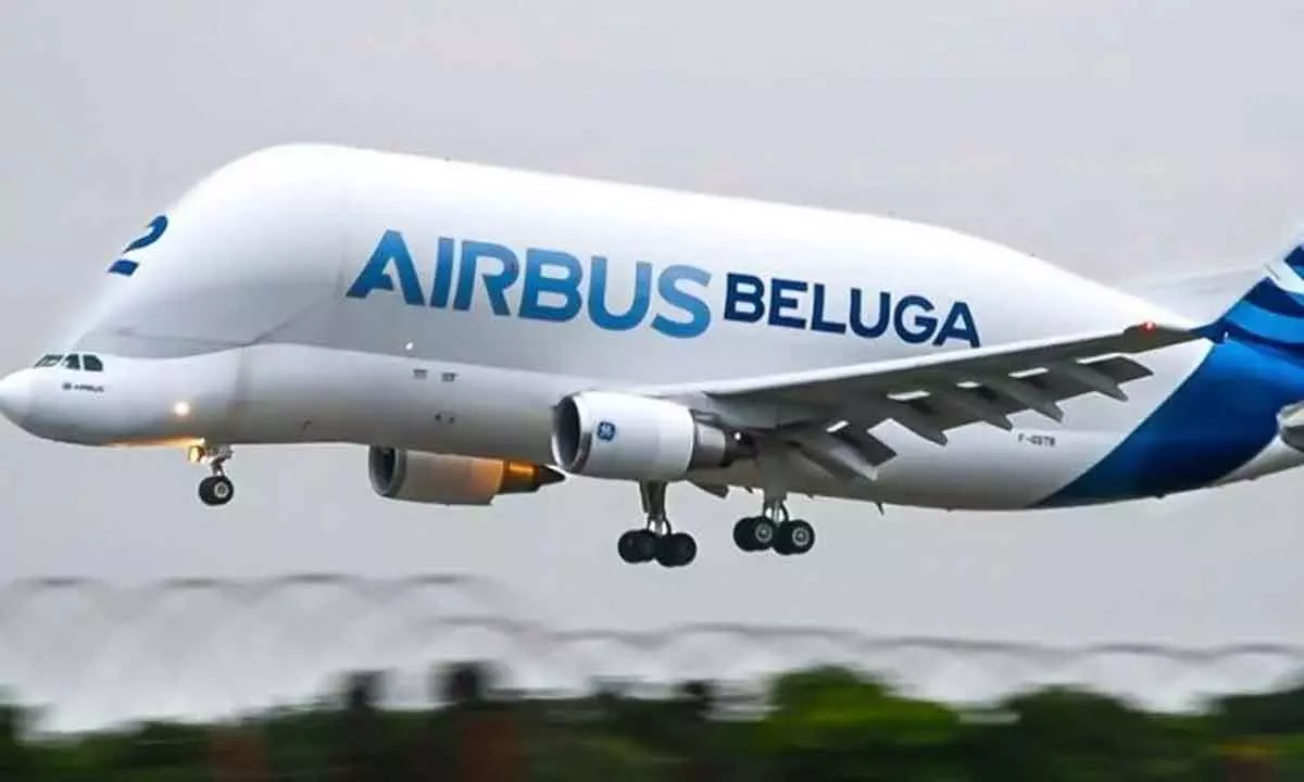 Rare Airbus Beluga Touches Down at Hyderabad's Shamshabad Airport