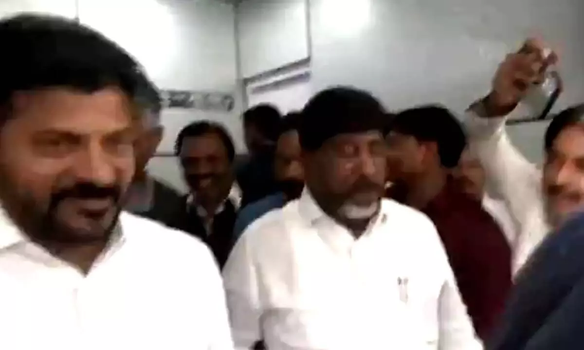 Telangana CM Revanth Reddy Meets with Party Leaders at AICC Headquarters in Delhi