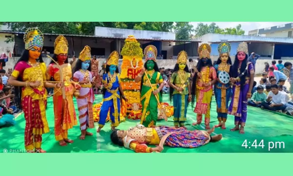 Akshara High School Hosts Grand Dussehra and Bathukamma Celebrations: Honoring Culture and the Triumph of Good Over Evil