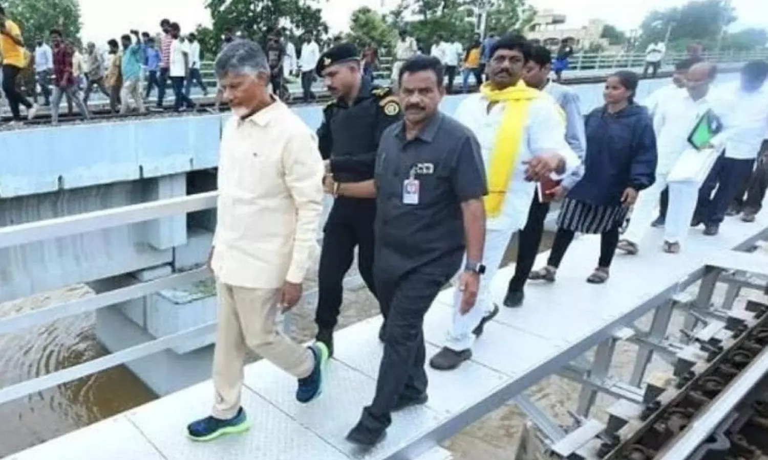 Chandrababu Naidu narrowly escapes as train passes during Vijayawada inspection