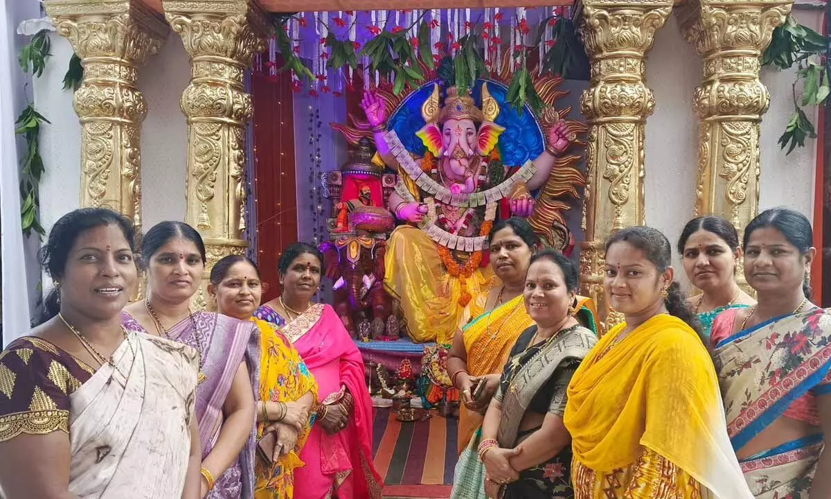 "Grand Ganesh Pujas Celebrated at Nagar Kurnool District Headquarters"