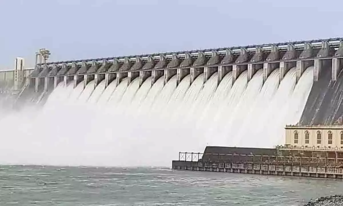 Increased Flood Inflow at Nagarjuna Sagar Project Leads to Lifting of 8 Gates for Water Release