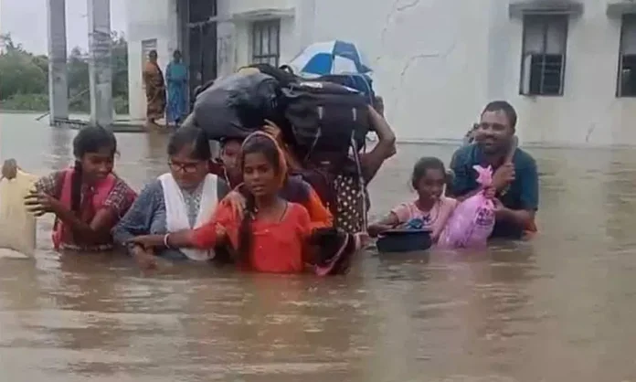 KGBV Flooded; Students Relocated to Function Hall for Shelter