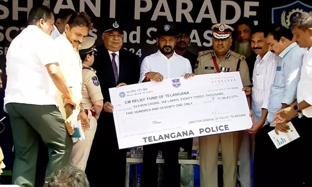 Telangana Police Contributes Rs 11.06 Crore to CM Relief Fund for Flood Victims