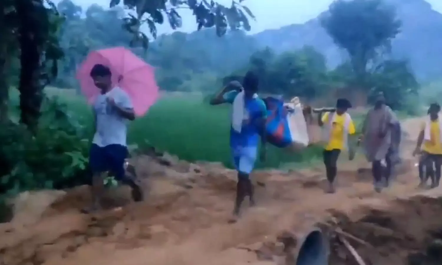 Tribal Villagers in Vizianagaram Forced to Carry Body 7 Km Due to Lack of Road Access