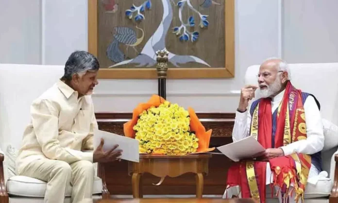 Andhra Pradesh CM Chandrababu Naidu meets PM Modi during Delhi visit