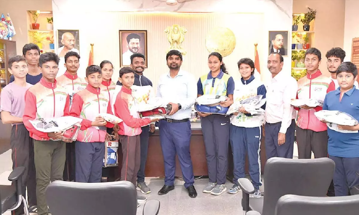 Athletes Receive Distribution of Sports Equipment