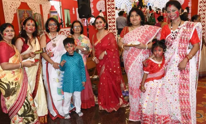 Bengali Community Farewells Durga with Traditional 'Sindur Khela' Celebration