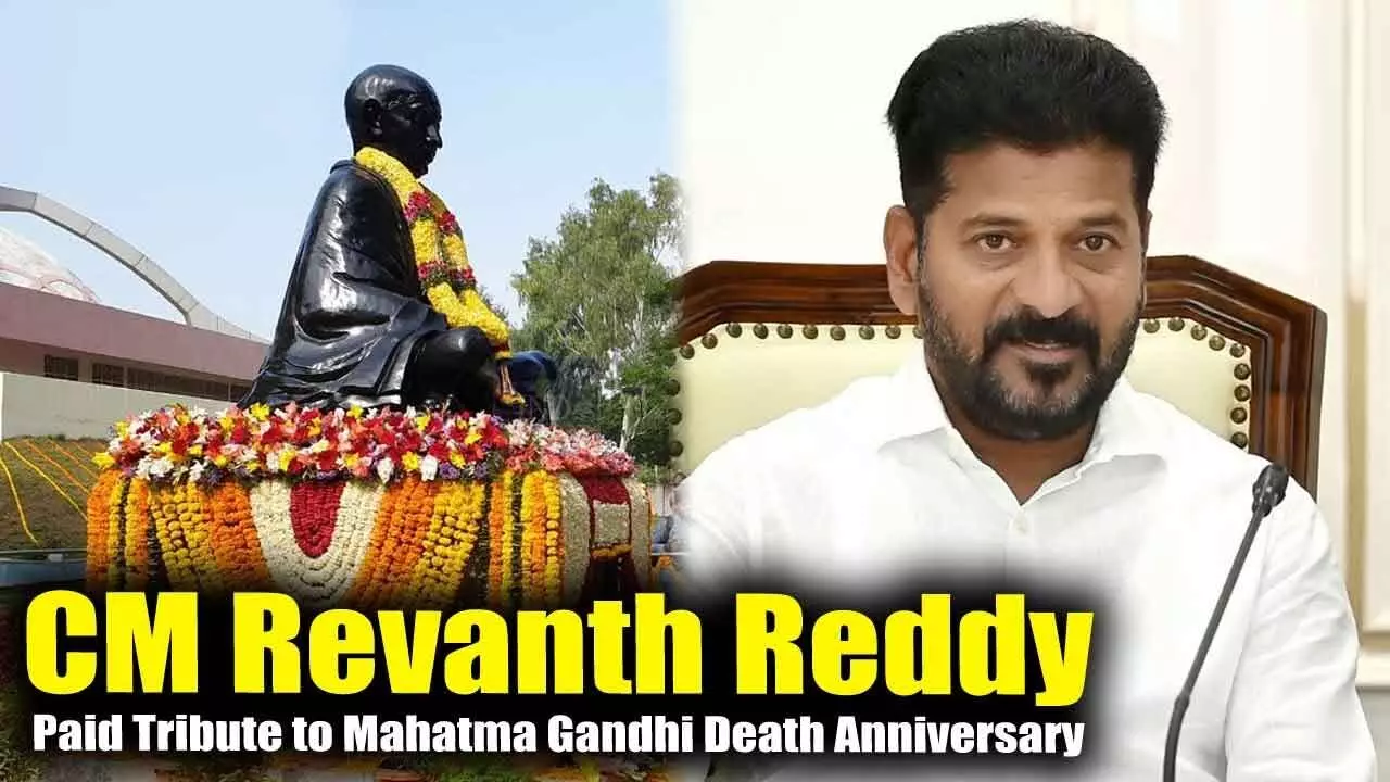 CM Revanth Reddy Honors Mahatma Gandhi on His Birth Anniversary