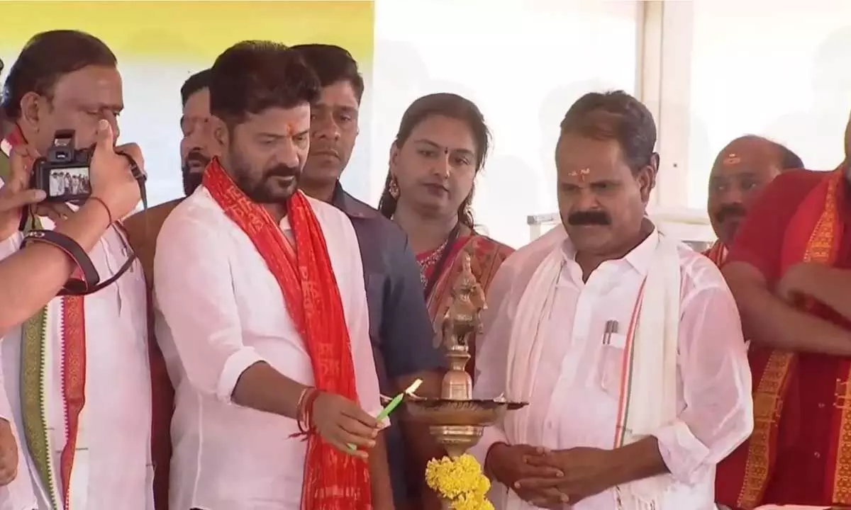 CM Revanth Reddy Lays Foundation Stone for Kondurg Young India Integrated Residential School Complex