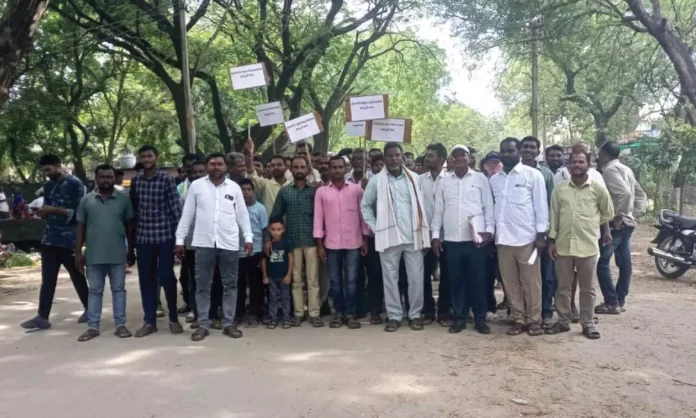 Farmers Stage Protest Against Power Cuts at Sub-Station in Asifabad