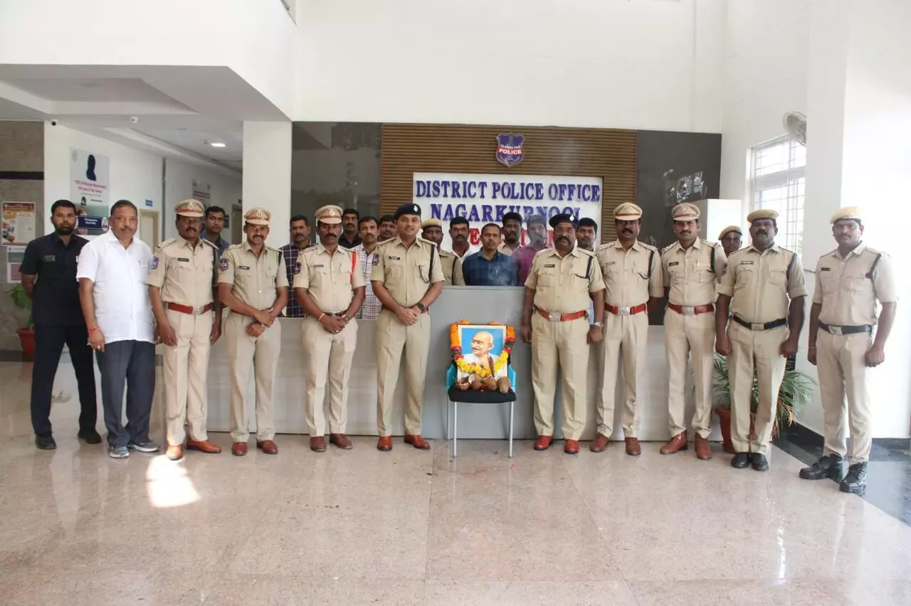 Gandhi Jayanti Celebrations Held at Nagar Kurnool District SP Office