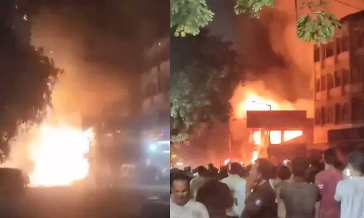 Large Fire Erupts at Firecracker Shop in Bogulkunta