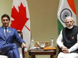 Prime Minister Narendra Modi with Canadian PM Justin Trudeau