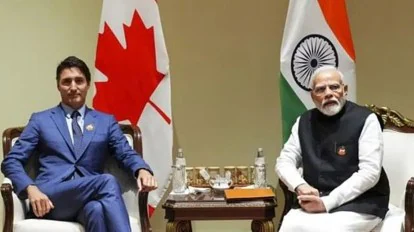 Prime Minister Narendra Modi with Canadian PM Justin Trudeau