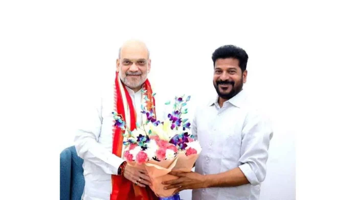 Revanth meets Amit Shah, presents funding wish-list