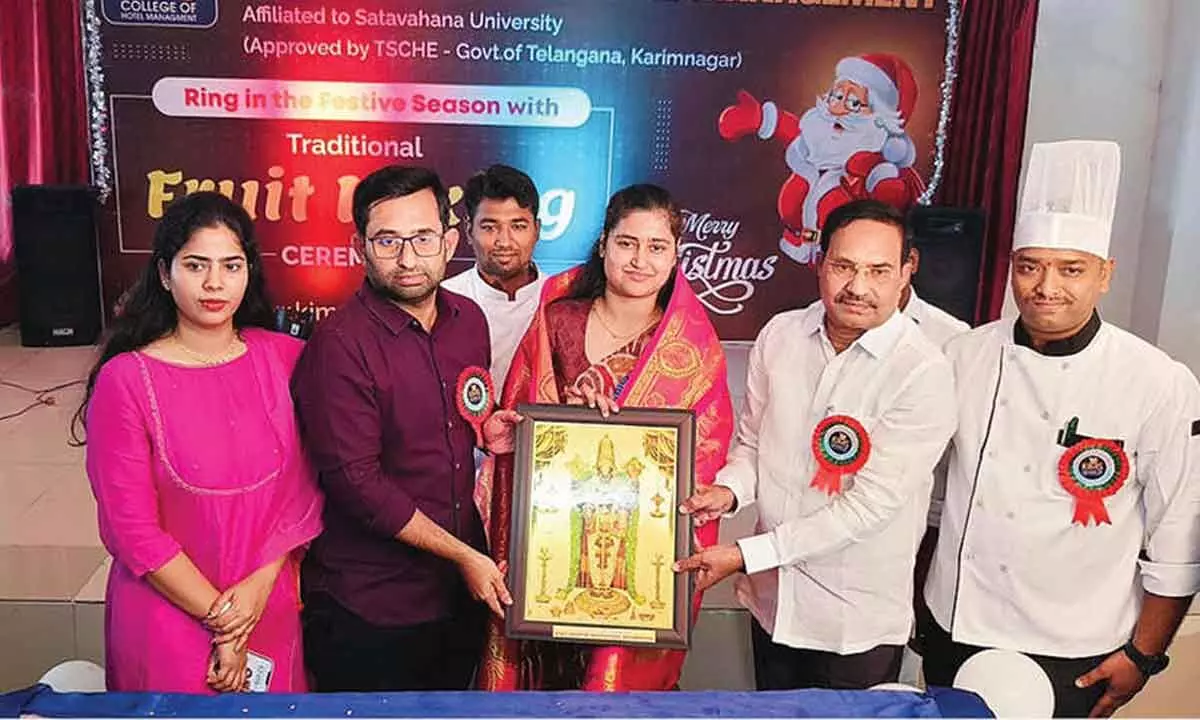 Cake mixing event celebrated at KIMS Hotel Management College