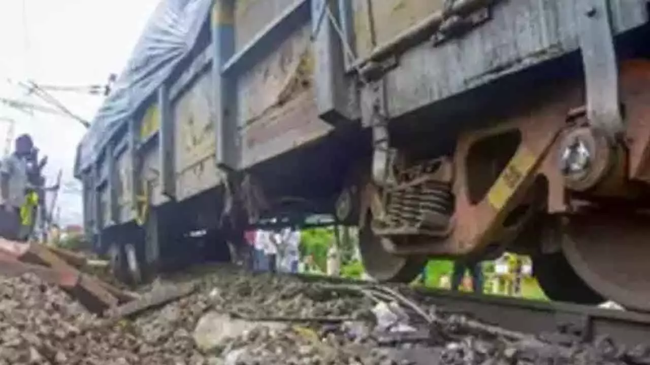 Freight Train Derails in Peddapalli District, Causing Track Damage and Service Disruptions