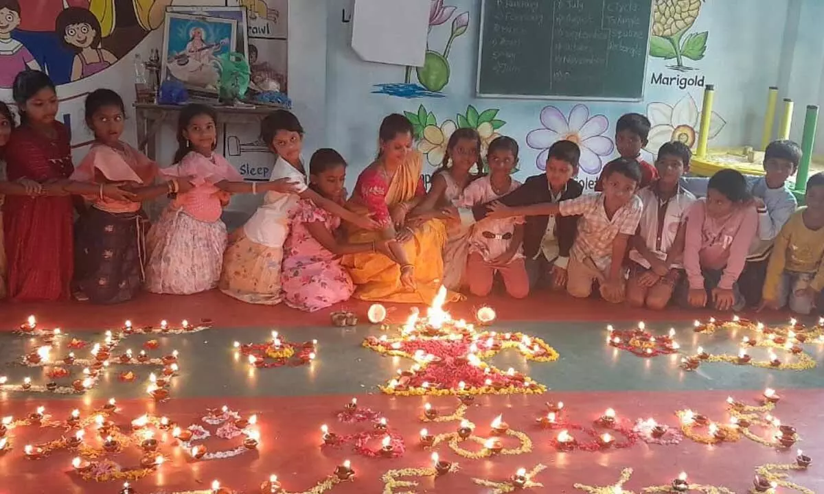 Grand Kartika Purnima Celebrations Held at Saraswati Shishu Mandir in Nagar Kurnool