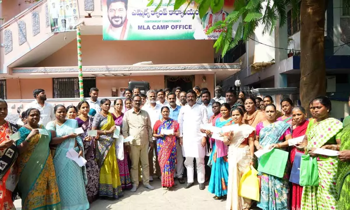 MLA Sri Ganesh Hands Out Cheques to Kalyana Lakshmi Beneficiaries