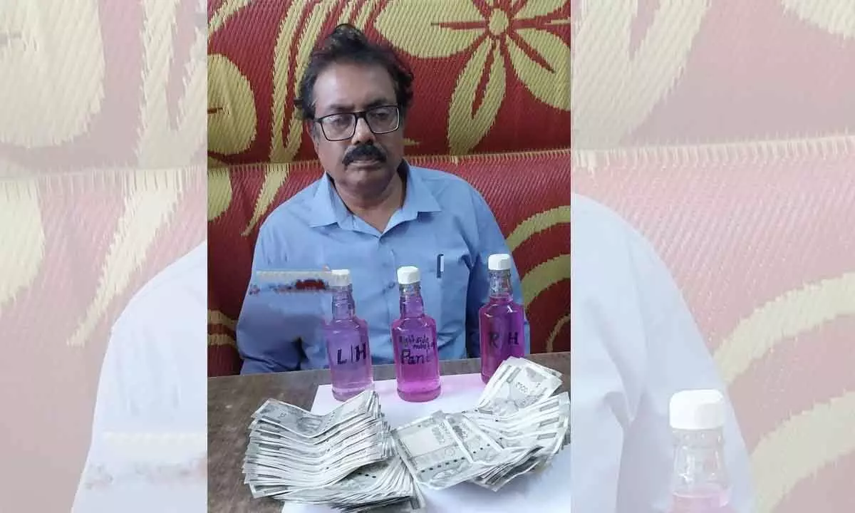 Panchayat Raj AE Panduranga Rao arrested by ACB for accepting a Rs 50,000 bribe.