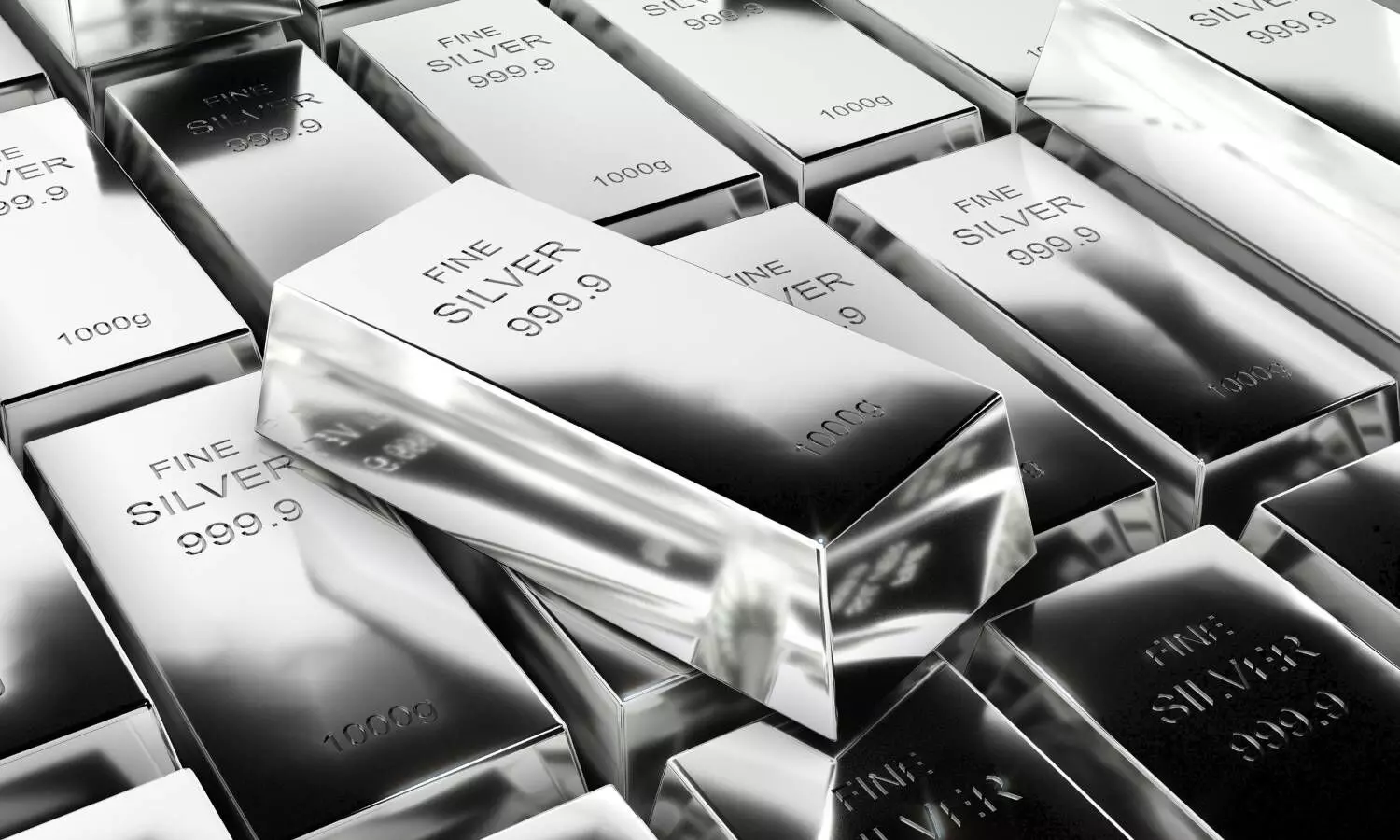 Silver prices in Hyderabad fall to a one-month low at Rs 97,900 per kg