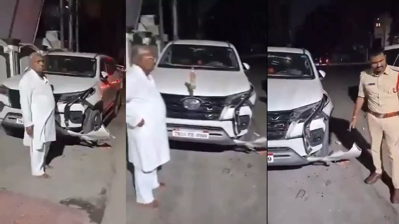 Unknown Vehicle Crashes into VH’s Car in Hyderabad