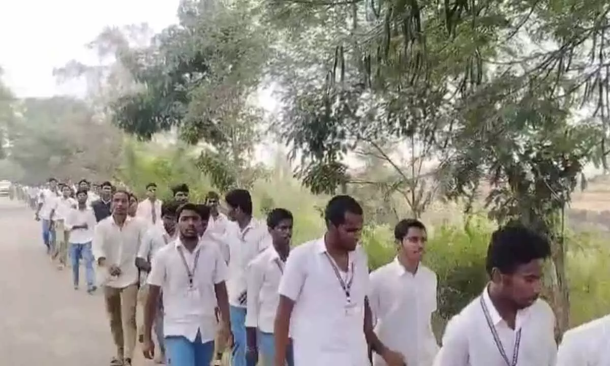 Beechupally Students Protest for Justice and Principal's Suspension