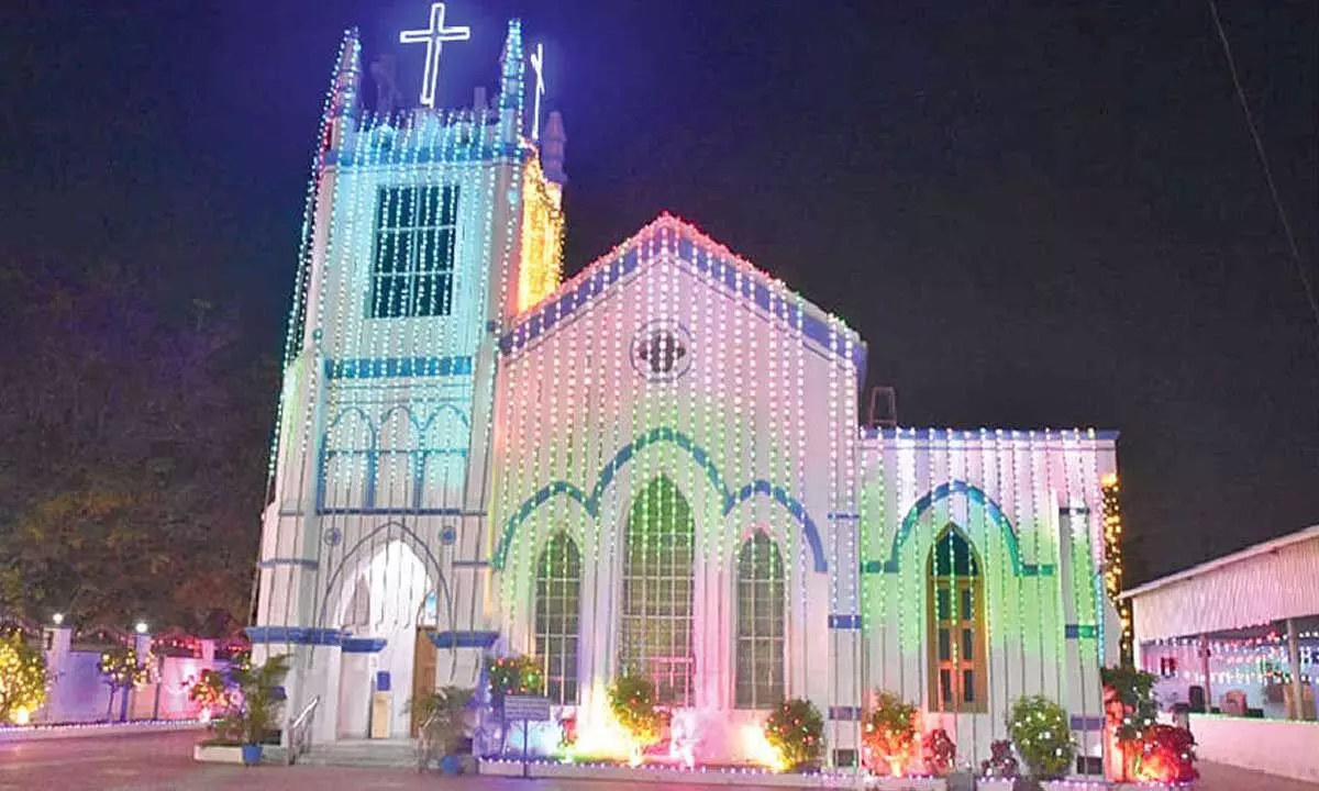 Churches adorned for Christmas celebrations