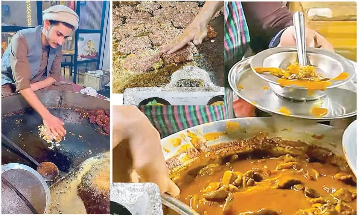 City food lovers enjoy hot kebabs to stay warm in winter