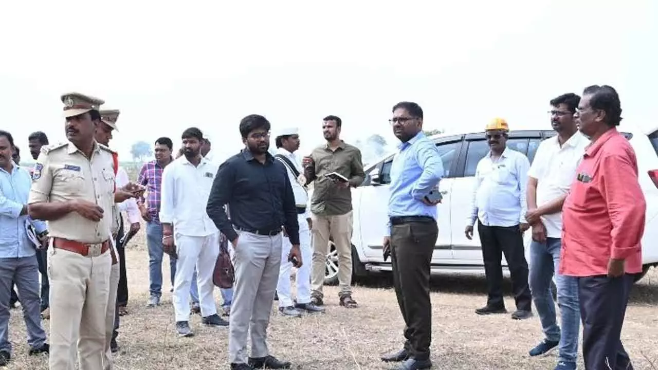 Collector Koya Sri Harsha reviews preparations for CM's public meeting