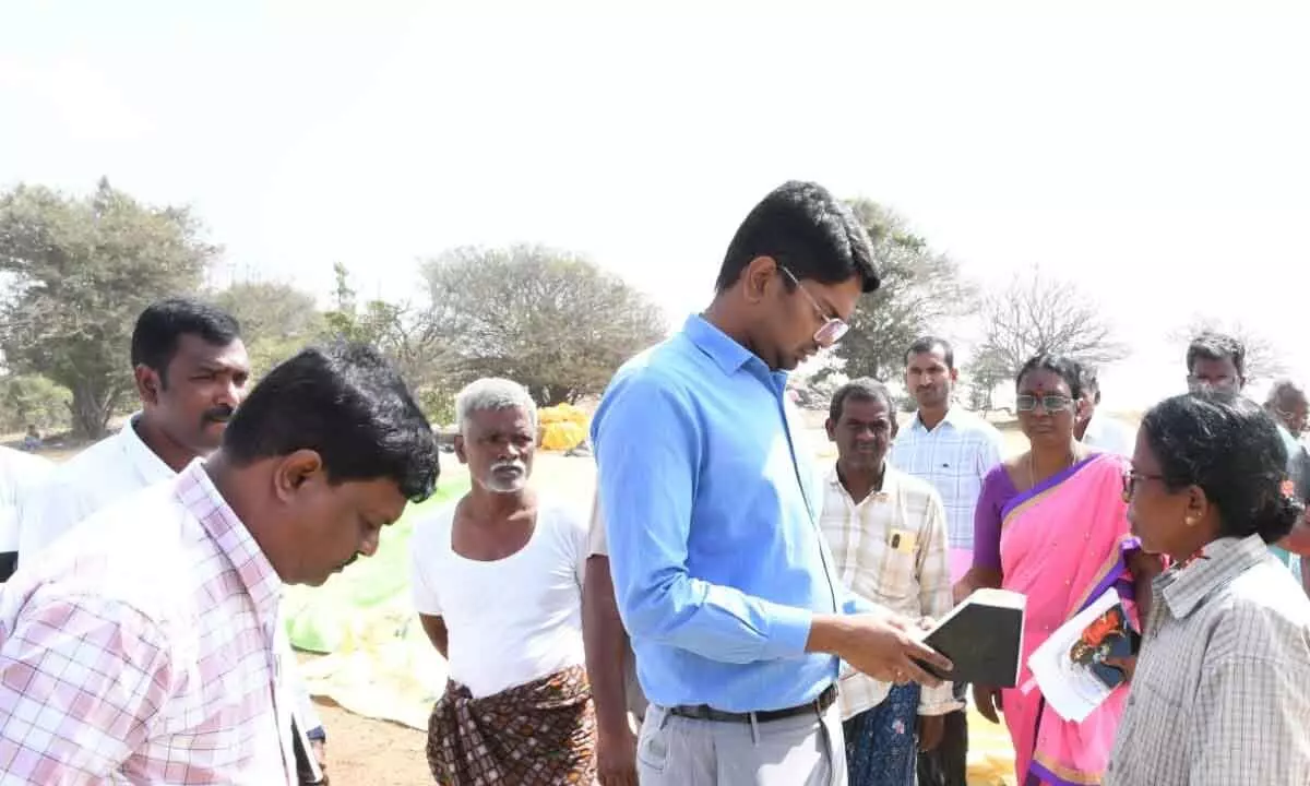 District Collector Adarsh Surabhi made an unannounced visit to the paddy procurement center