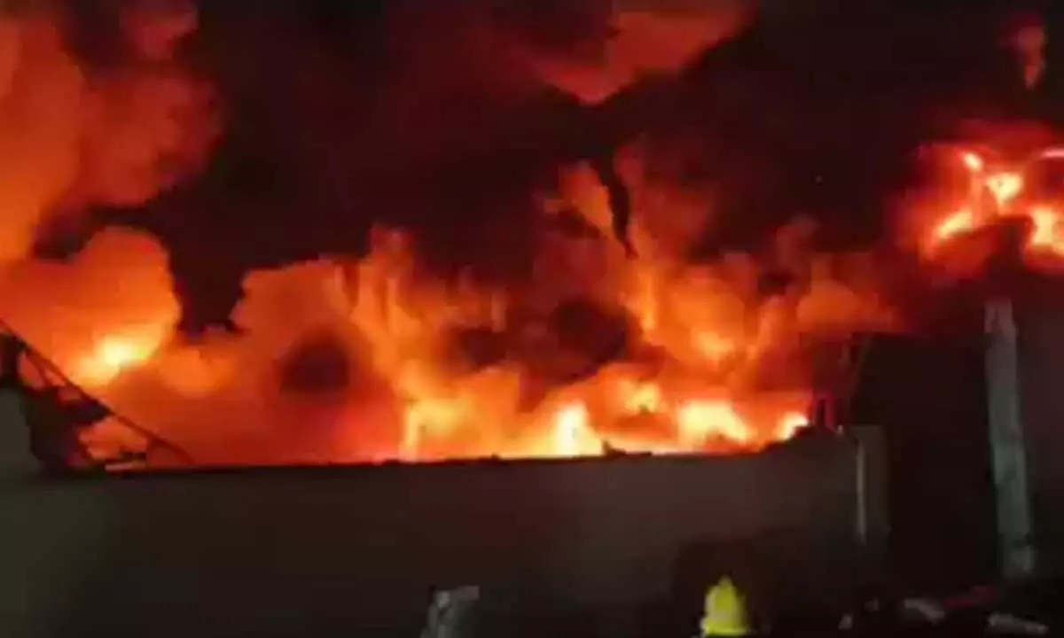 Major Fire Erupts at IS Sadan Industrial Unit in Hyderabad