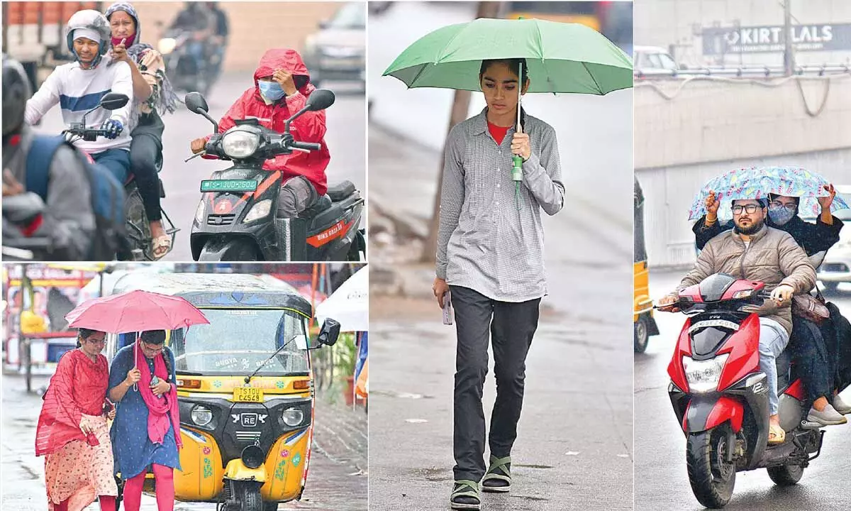 Residents Enjoy Cool Weather During Light Drizzle