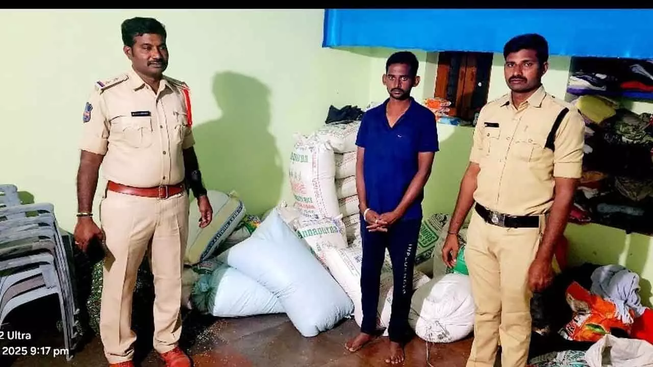 31 Bags of Illegal Ration Rice Confiscated in Venkataapur