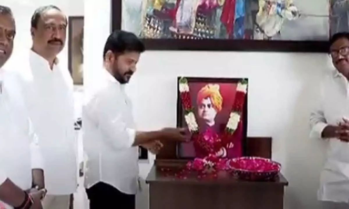 CM Revanth Reddy Honors Swami Vivekananda on His Birth Anniversary