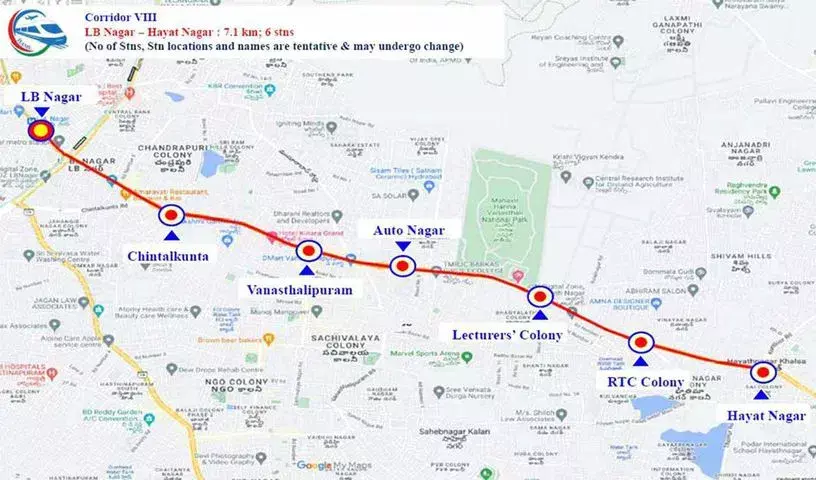 Hyderabad Metro Phase 2 to Add Six Stations on LB Nagar-Hayathnagar Route