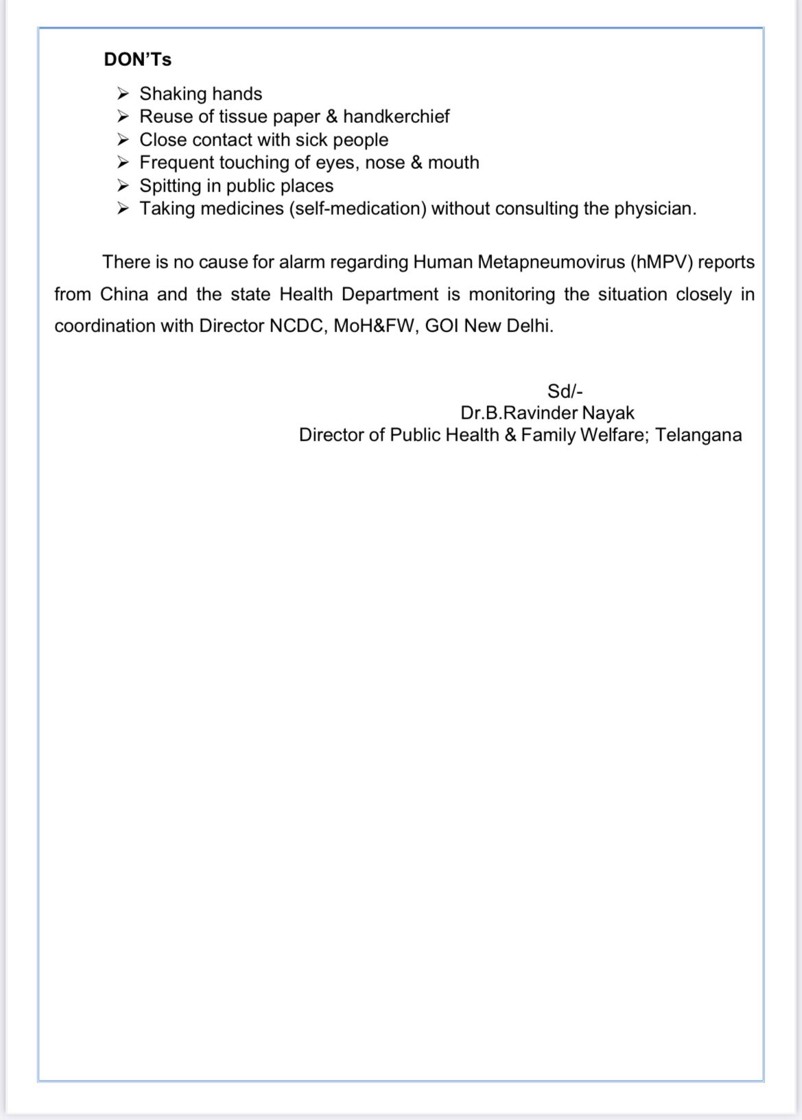 Human Metapneumovirus (hMPV) Scare: Telangana Health Dept Issues Important Update!