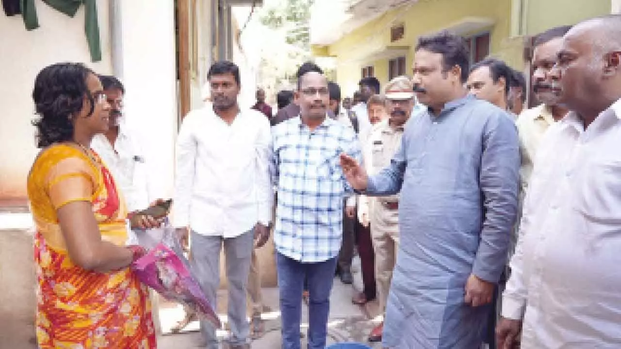 MLA Sri Ganesh visits colonies in Cantt area