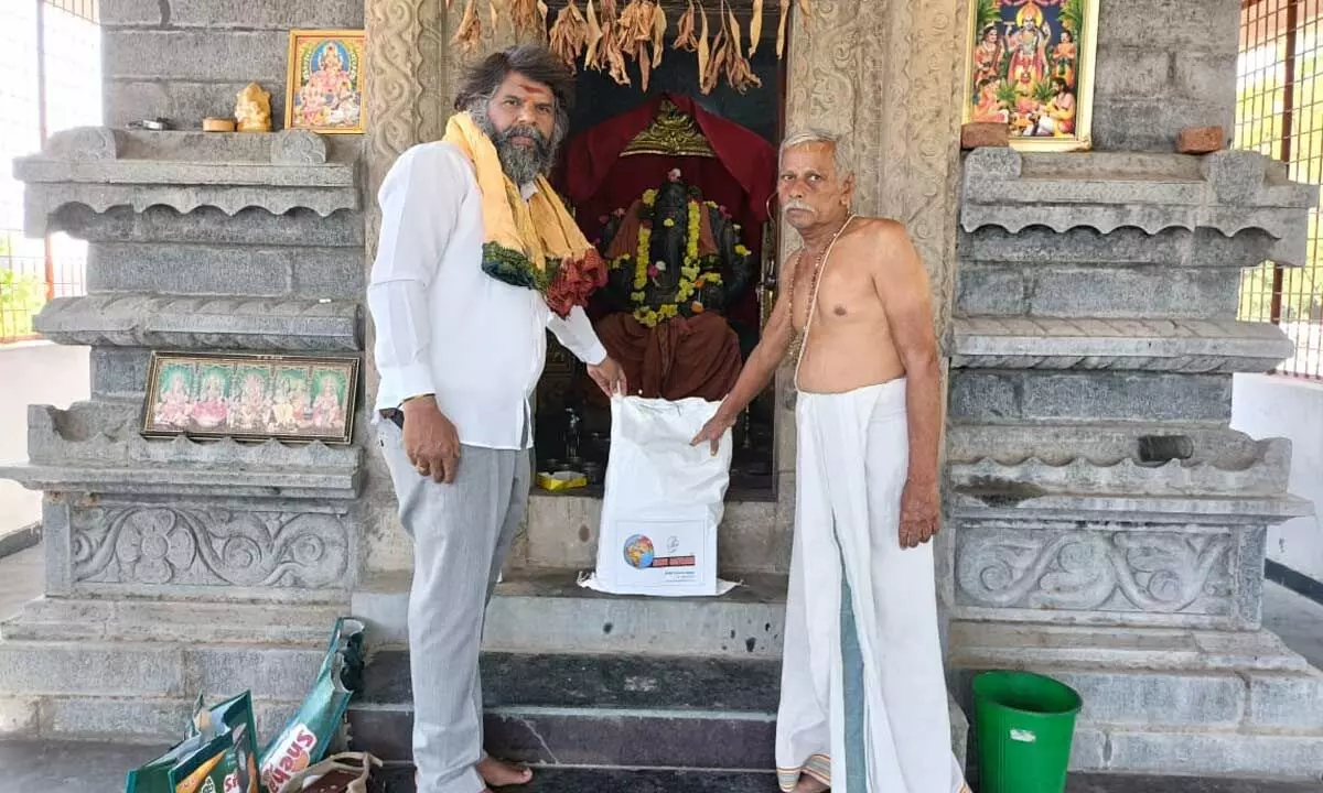 Puja Items Provided to Historic Temple in Appanapally