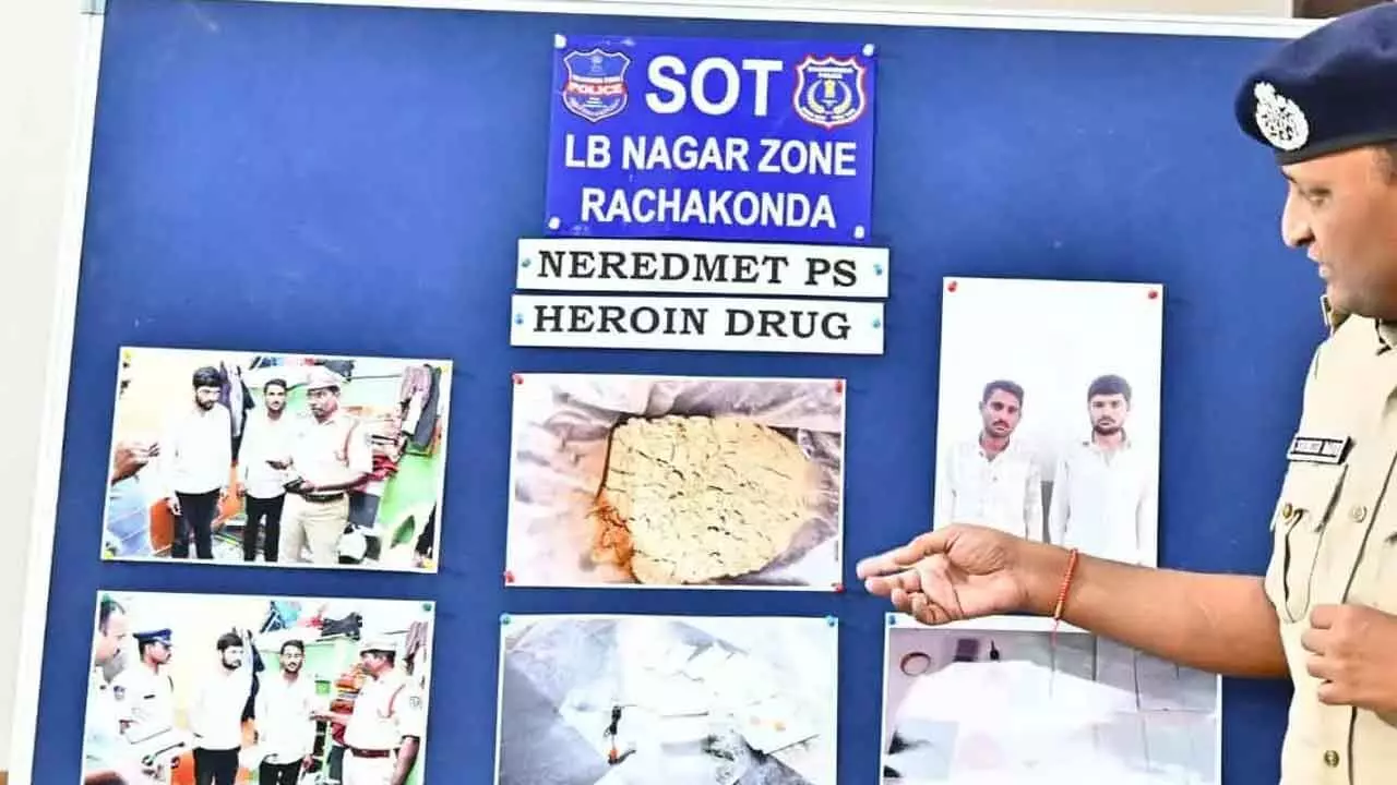 Rachakonda police nab 2 drug peddlers, seize heroin valued at Rs 23 lakh